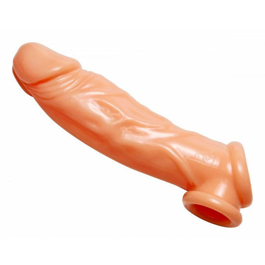 Realistic Flesh Penis Enhancer and Ball Stretcher 8 Inches